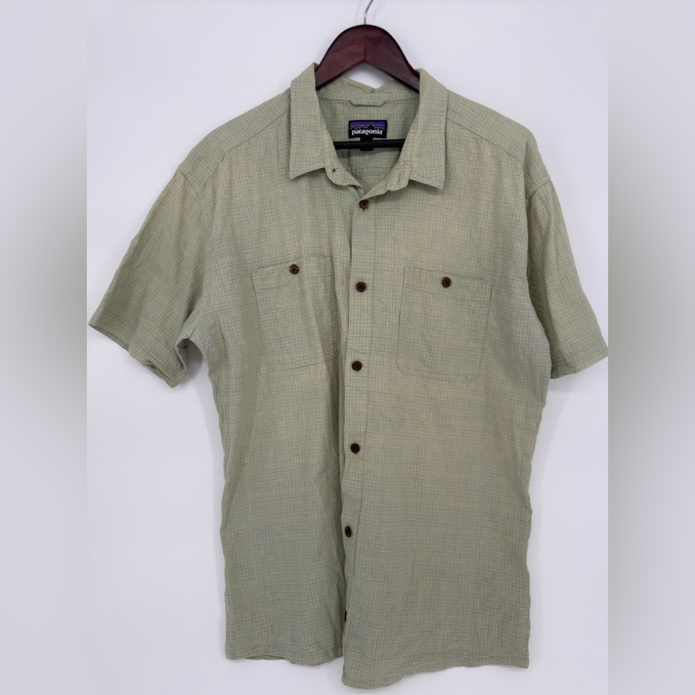 Patagonia Men's Olive Button Down Shirt xl